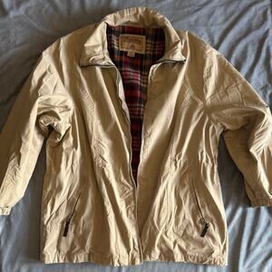 River Edge Men’s XL Outdoor Khaki Flannel Line Jacket Windbreaker